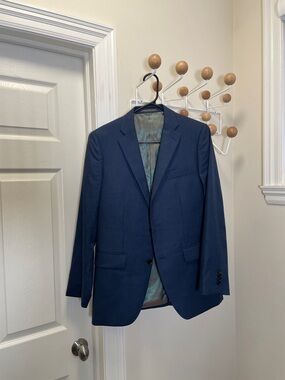 Indochino - Classic 100% Wool Blazer Jacket - Blue - 42